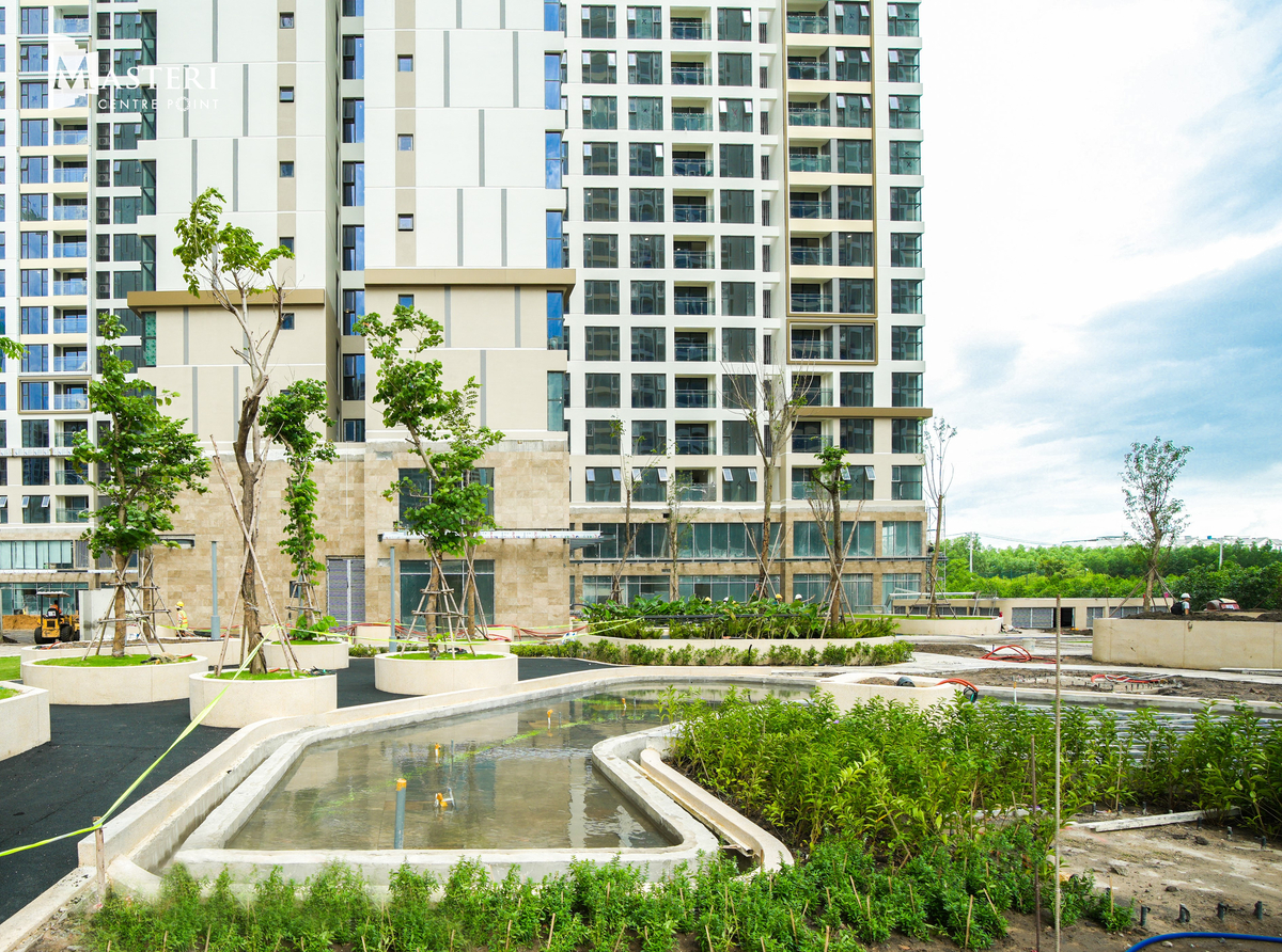 Không gian xanh và mặt nước đang dần hình thành